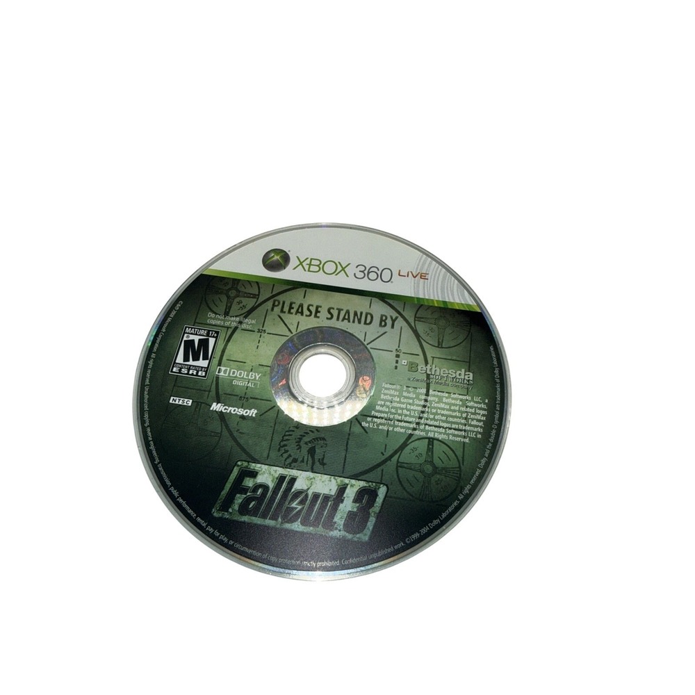 Fallout 3 (Microsoft Xbox 360, 2008) Disc Only - Ships In A Generic Box